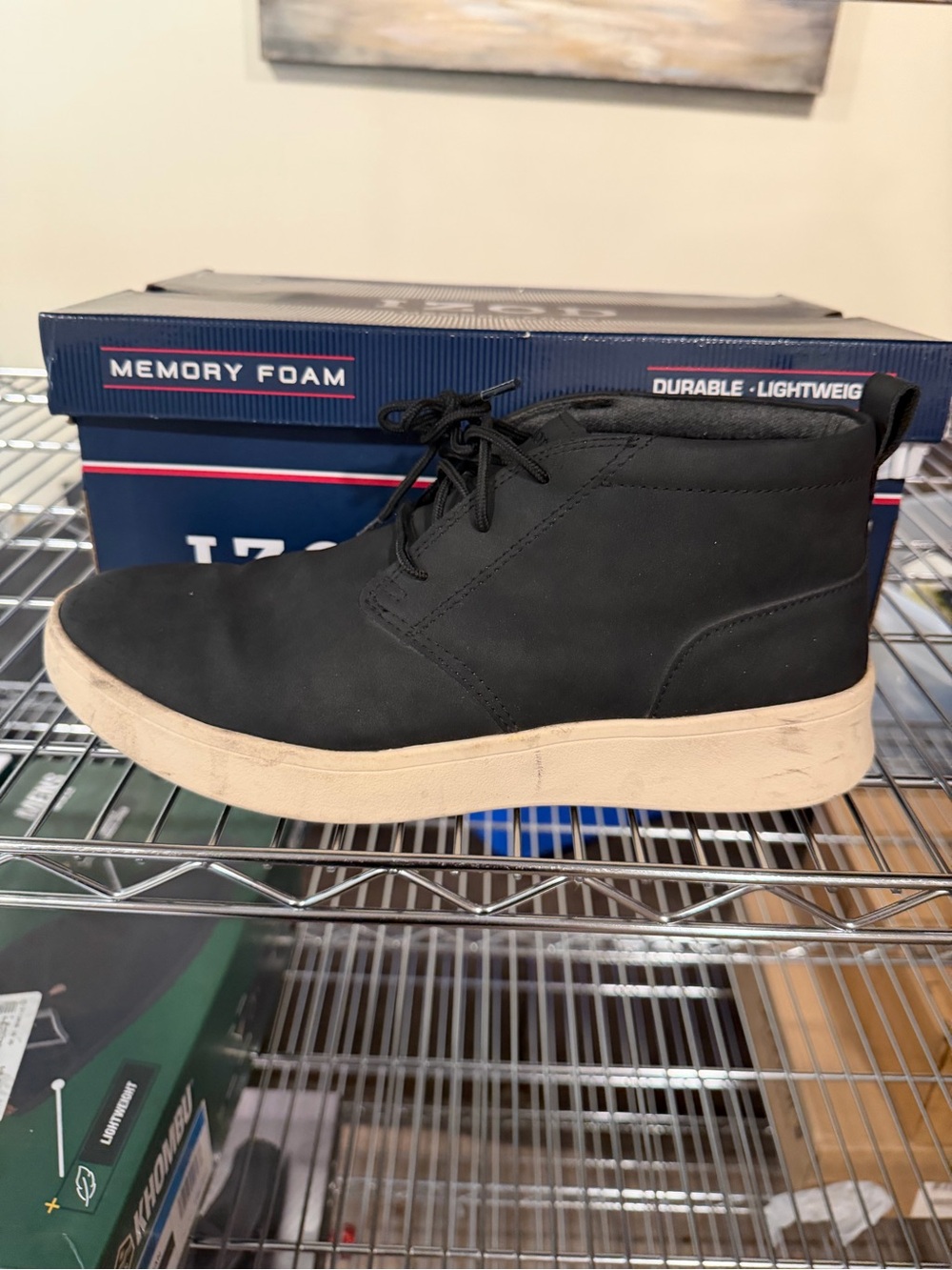 Izod Men’s Palmer Ankle Boots Black PU Leather Size 10 M US